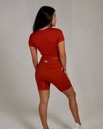Ribbed Seamless Shorts - Red